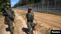 Літоўскія памежнікі патрулююць мяжу зь Беларусьсю 