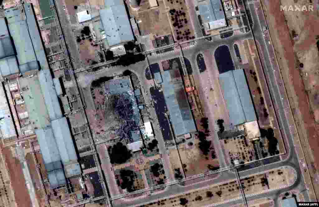 A satellite image from June 19 of buildings at the Isfahan Nuclear Technology Center already shows some signs of damage due to Israeli attacks. The image taken on June 22 following US strikes shows widespread destruction of the site.