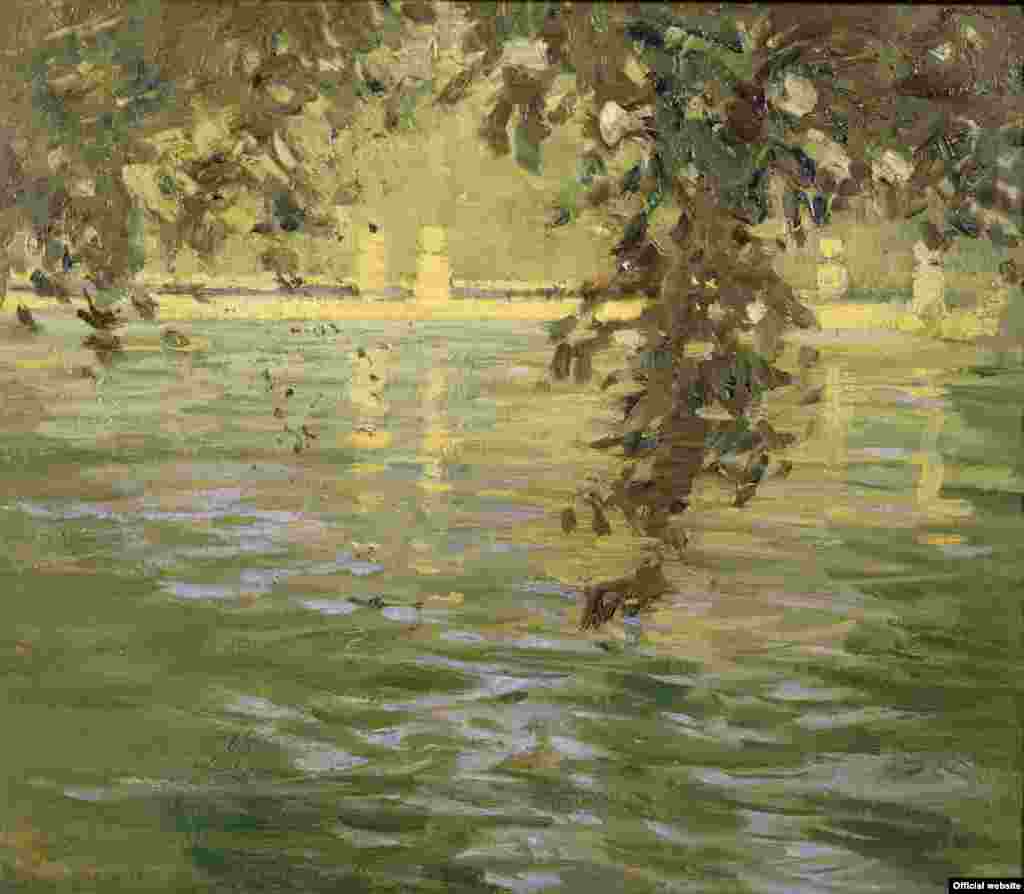 Takeshi Fujishima, Iazul Villei d'Este, Tivoli (1909). Tokyo University of Arts, The University Art Museum.