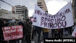 Протест во Белград против рудникот на Рио Тинто, 18.12.2021