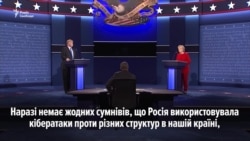 Питання про російські кібератаки у США під час теледебатів Трампа і Клінтон(відео)