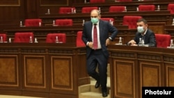 Armenia - Prime Minister Nikol Pashinian is about to speak during a session of the Armenian parliament, Yerevan, May 3, 2021.