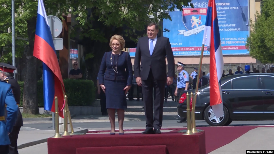 Valentina Matvijenko, predsjednica Savjeta Federacija ruskog Parlamenta i Milorad Dodik, predsjednik Republike Srpske, Banja Luka, 23. april 2018 