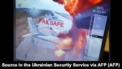 Скриншот из видео, распространенного СБУ после завершения операции «Паутина» 1 июня 2025 года
