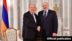 Արմեն Սարգսյանն ու Ալեքսանդր Լուկաշենկոն հանդիպում են Մինսկում, 30-ը հոկտեմբերի, 2018թ.
