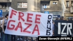 Protest Israel Palestine Belgrade Serbia