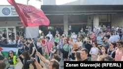 Protest Israel Palestine Belgrade Serbia