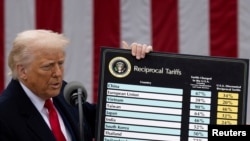 Президент США Дональд Трамп оголошує про запровадження додаткових мит для більшості країн світу, Вашингтон, 2 квітня 2025 року