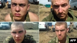Четверо із 10 затриманих на Донеччині російських десантників. Їх затримали 25 серпня біля Дзеркального