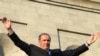 Armenia -- Opposition leader Levon Ter-Petrosian greets supporters rallying in Yerevan, 6 April 2010.