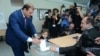 Armenia -- Yerevan Mayor Taron Margaryan votes in the May 2013 municipal elections.