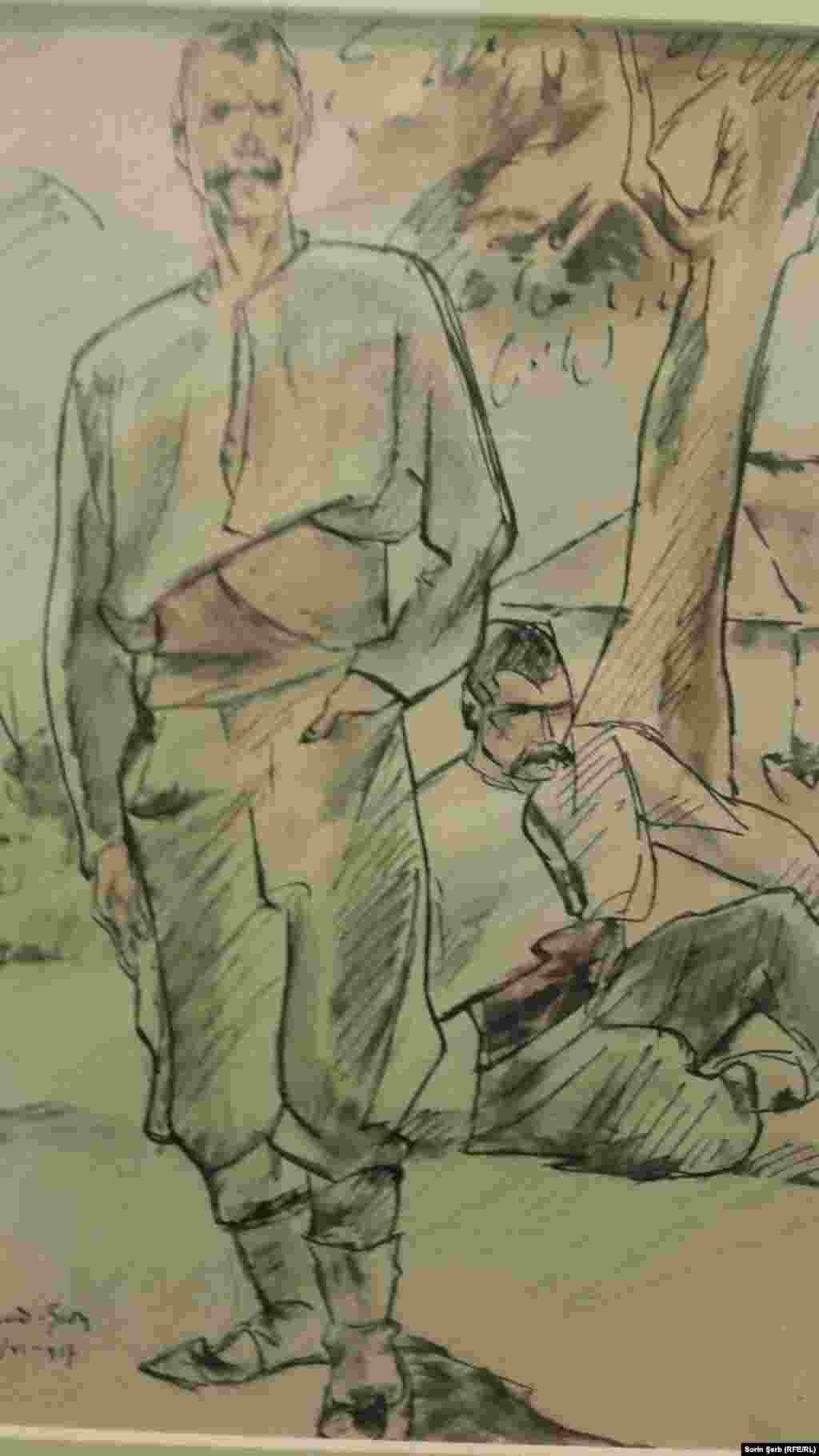 Ion Teodorescu Sion, Soldați (din baterie), 1917, MNAR 