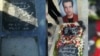 The grave of Hamidreza Derakhshandeh who executed after being accused of killing a cleric in the city of Kazeoun.