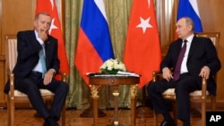 Ռեջեփ Թայիփ Էրդողանը և Վլադիմիր Պուտինը, արխիվ