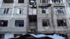 Nagorno Karabakh - A residential building in Spetanakert damaged by shelling, October 2, 2020.